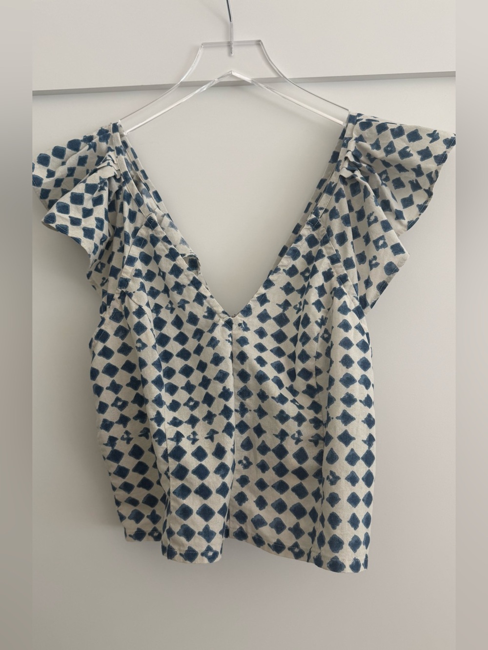 Madewell cropped flutter top